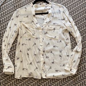 Zara Lemur Print Shirt Size S/M